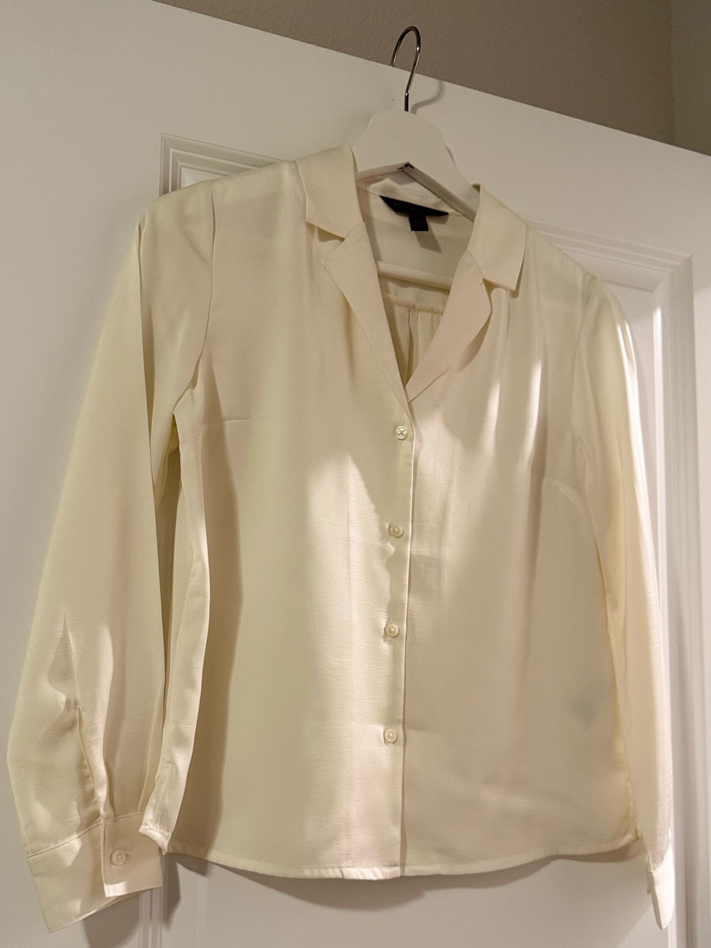 Banana Republic Ivory Button-Down Silk Blouse